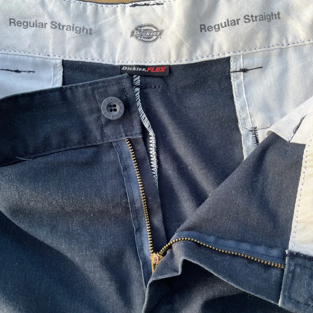 Dickies Cargo Pants Mens 42 Navy Blue Workwear Flex Regular Straight WP595DN